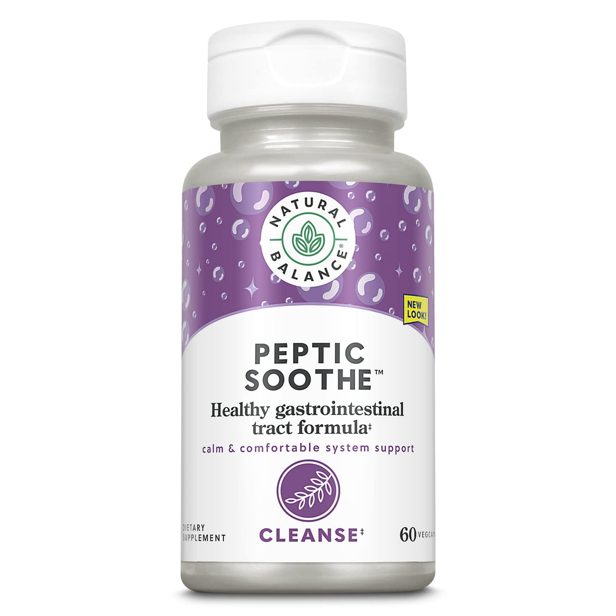 Natural Balance Peptic Soothe bottle close-up for digestive support