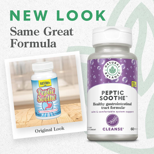 Natural Balance Peptic Soothe capsules displayed to illustrate gut health support