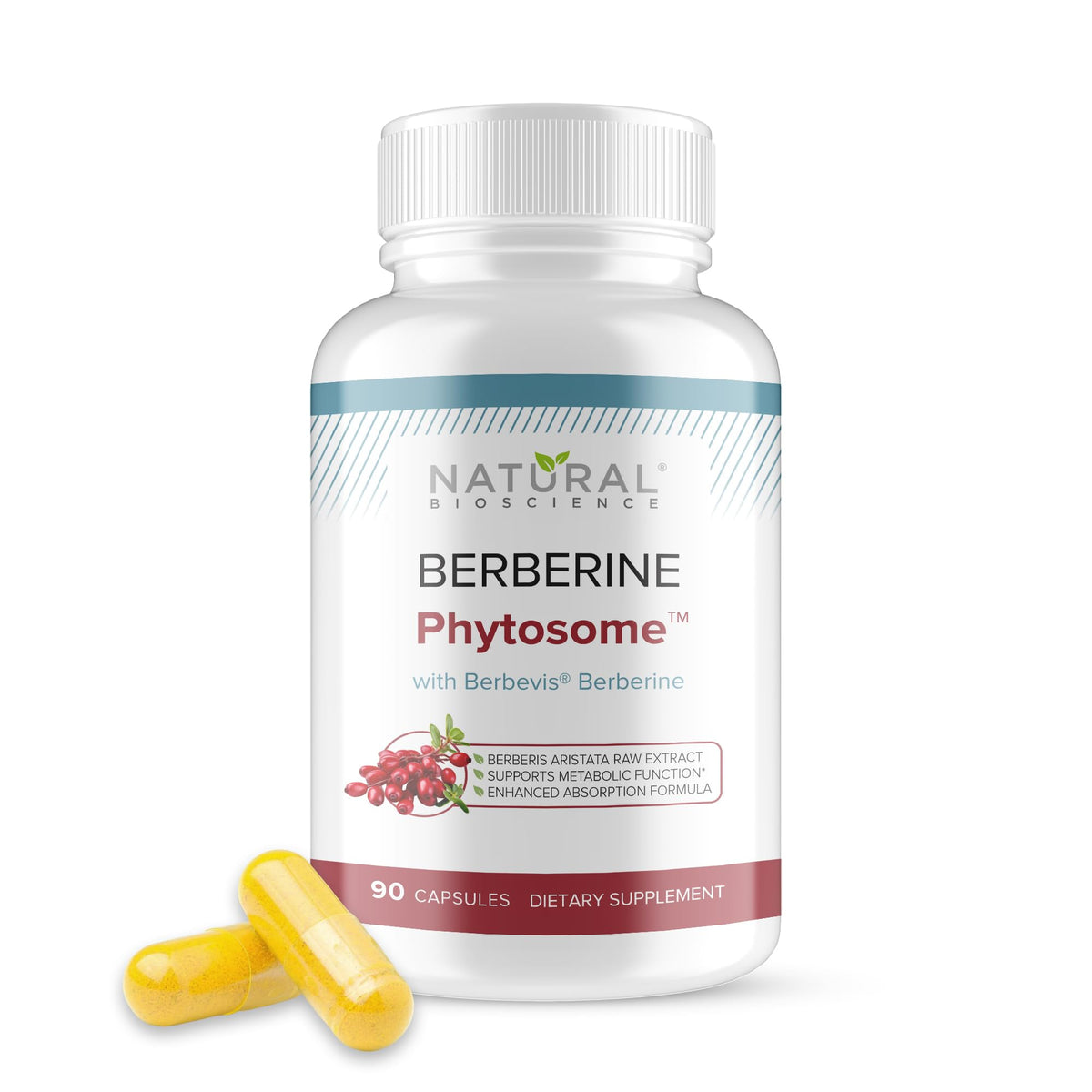 Natural BioScience Berberine Phytosome bottle highlighting Berbevis absorption potential