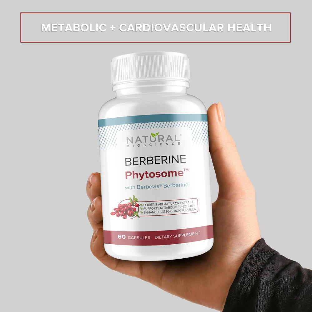 Natural BioScience Gluten-free symbol beside Berberine capsules