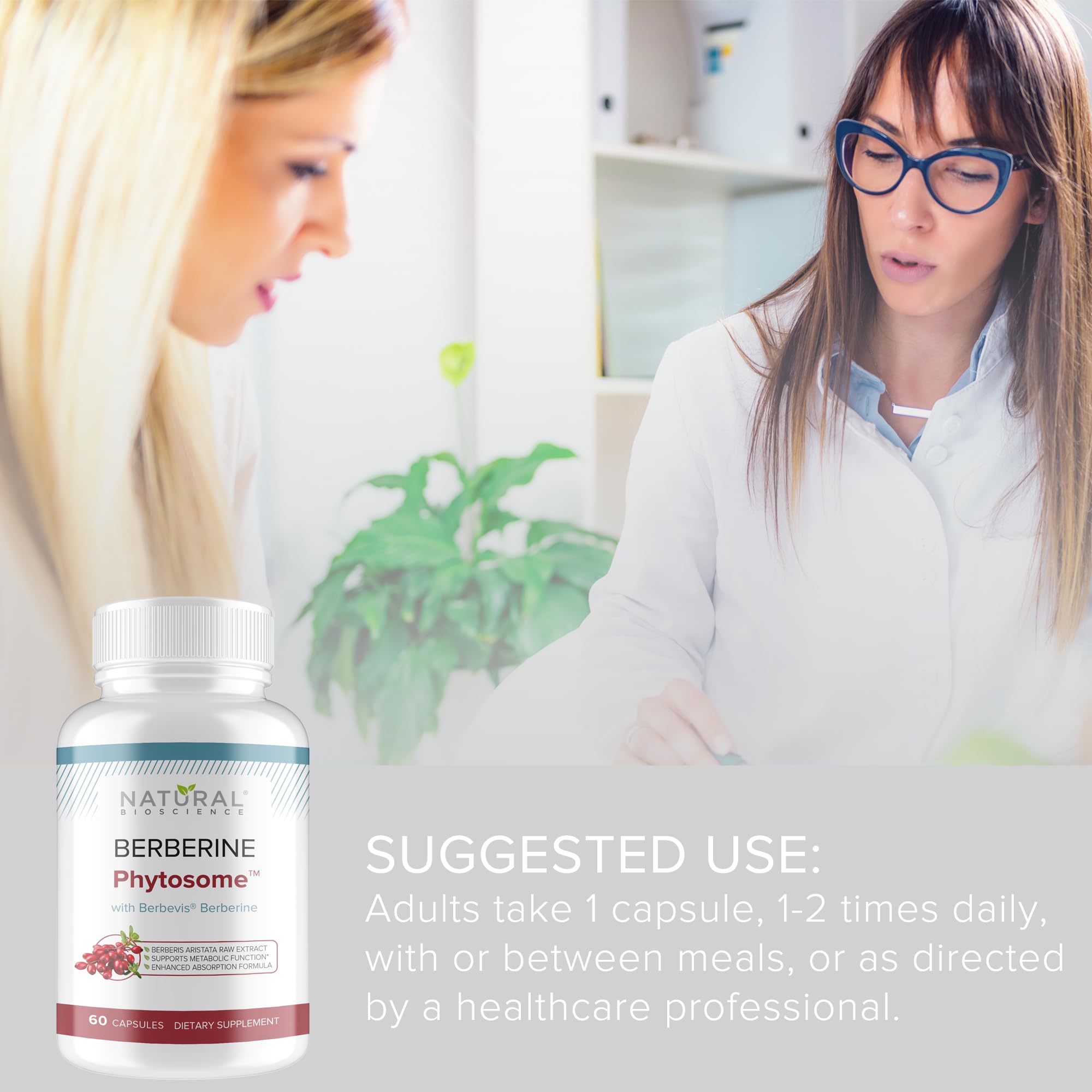 Natural BioScience Berberine phytosome concept infographic illustrating enhanced absorption
