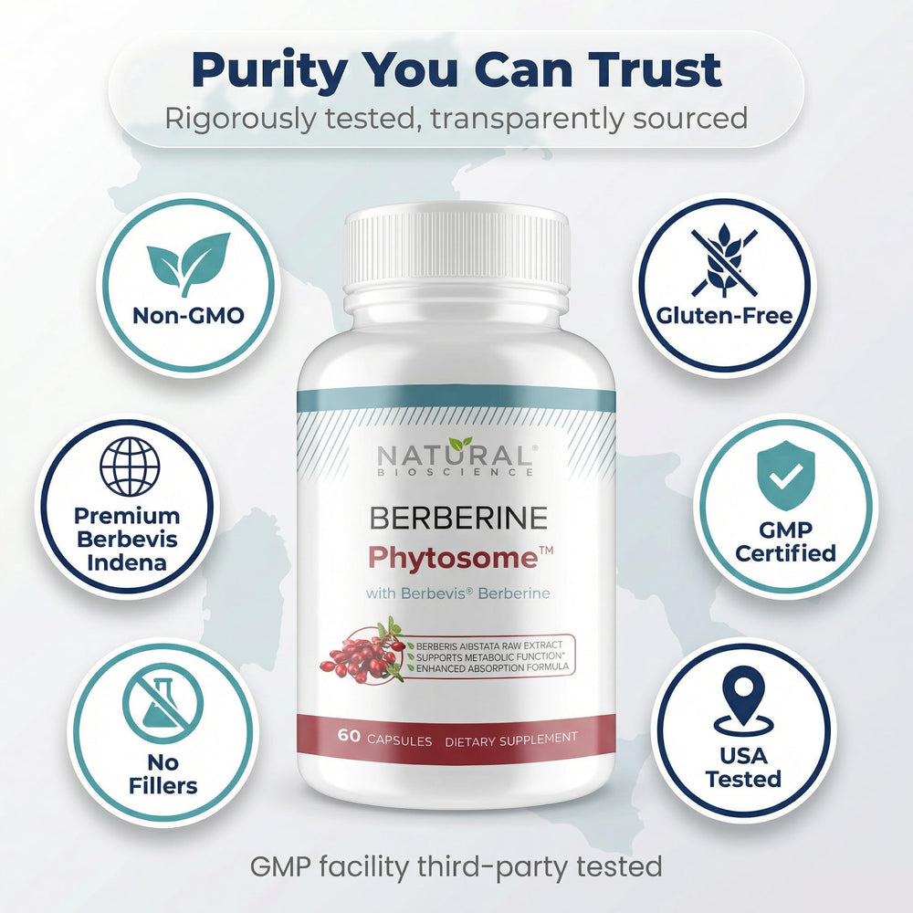 Natural BioScience Berberine Phytosome label on clean formula