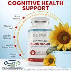 PS100 softgel capsules close-up, highlighting 100 mg phosphatidylserine for cognitive support