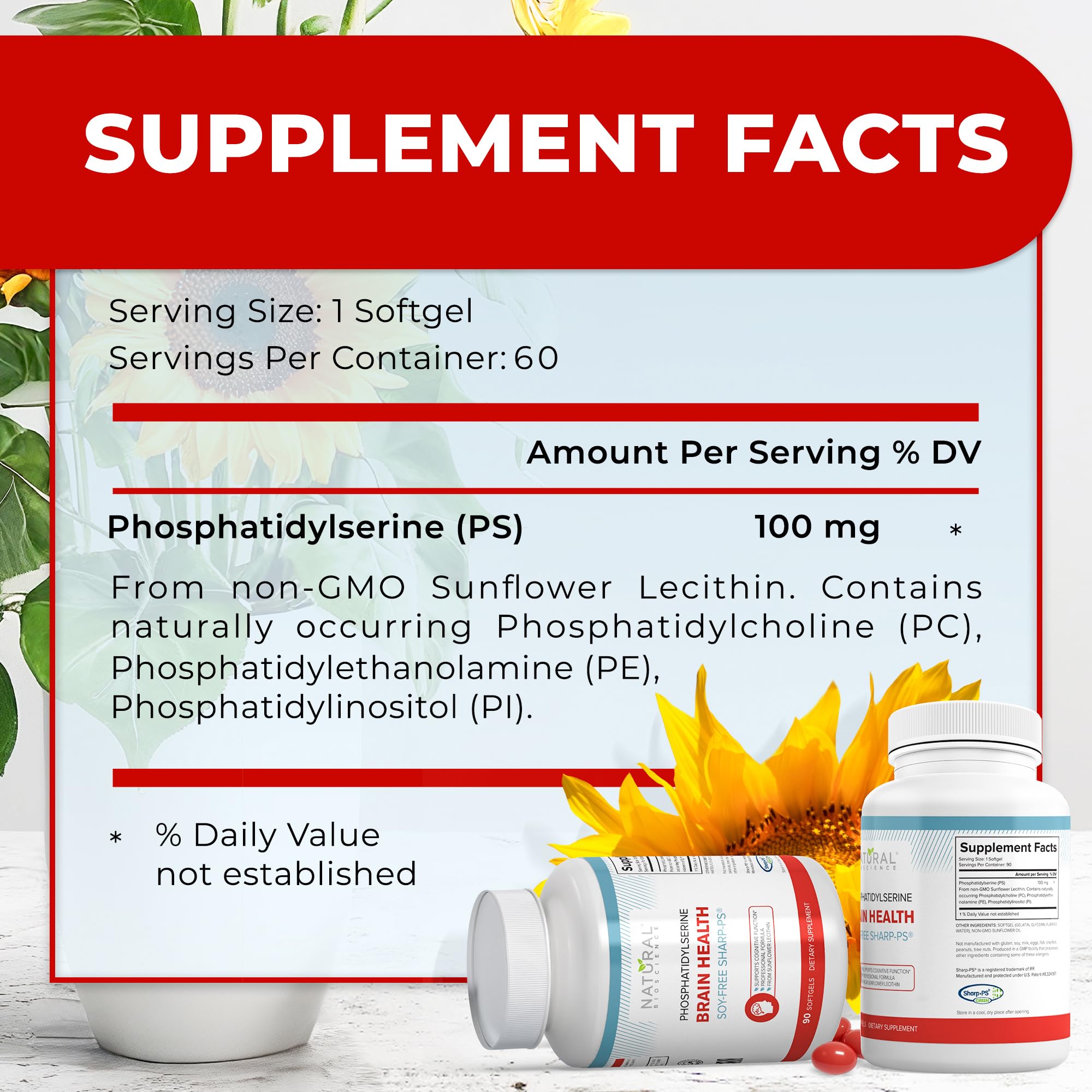 Patented Sharp PS-Green seal close-up, signaling high-purity cognitive support ingredient
