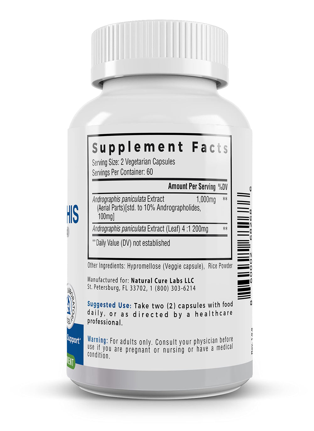 Natural Cure Labs premium herbal supplement on kitchen counter ready for daily use