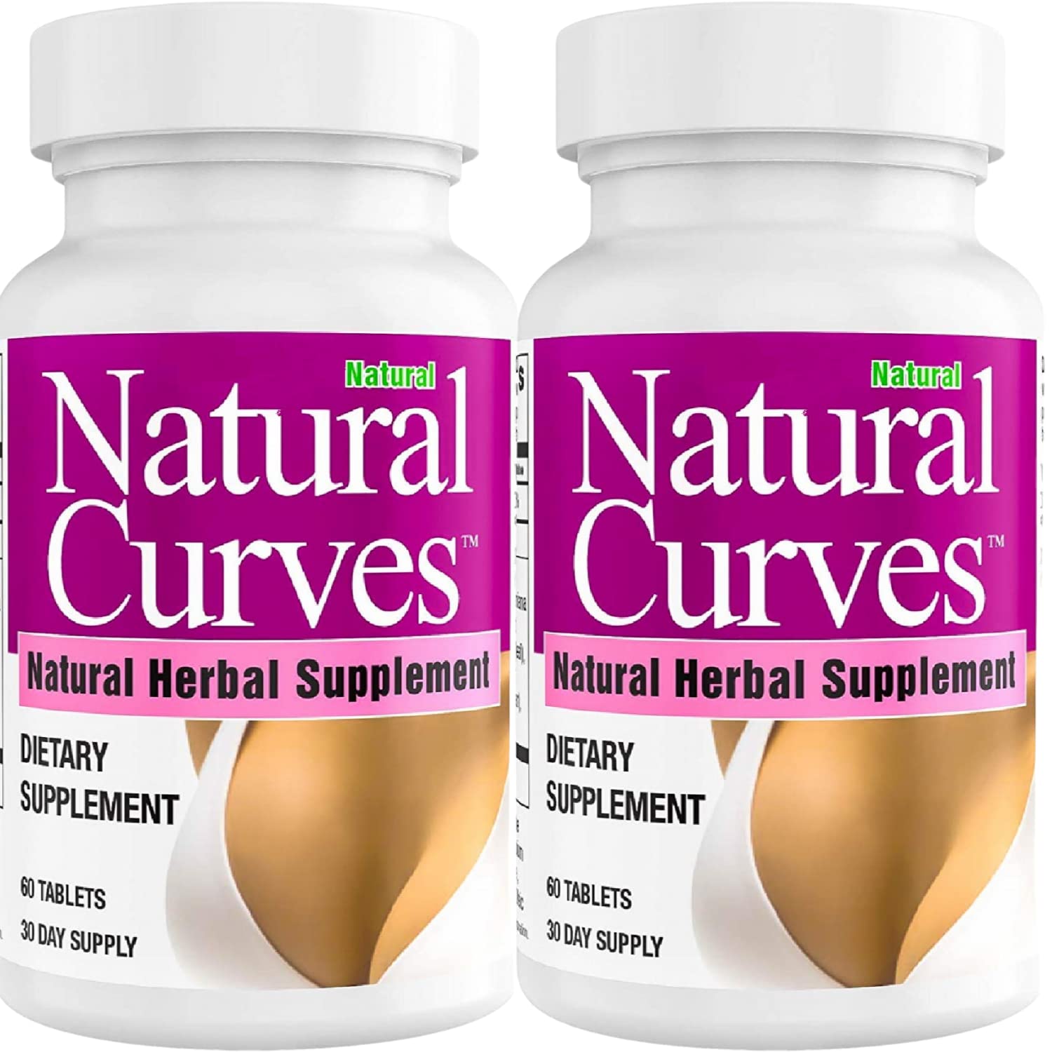 Natural Curves bottle front showing plant-based formula for feminine health support