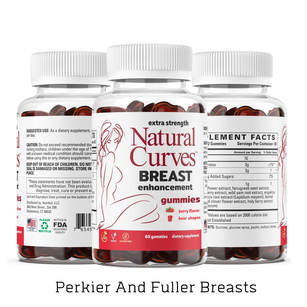 A glass of water beside Natural Curves bottle signals convenient hydration-friendly routine.