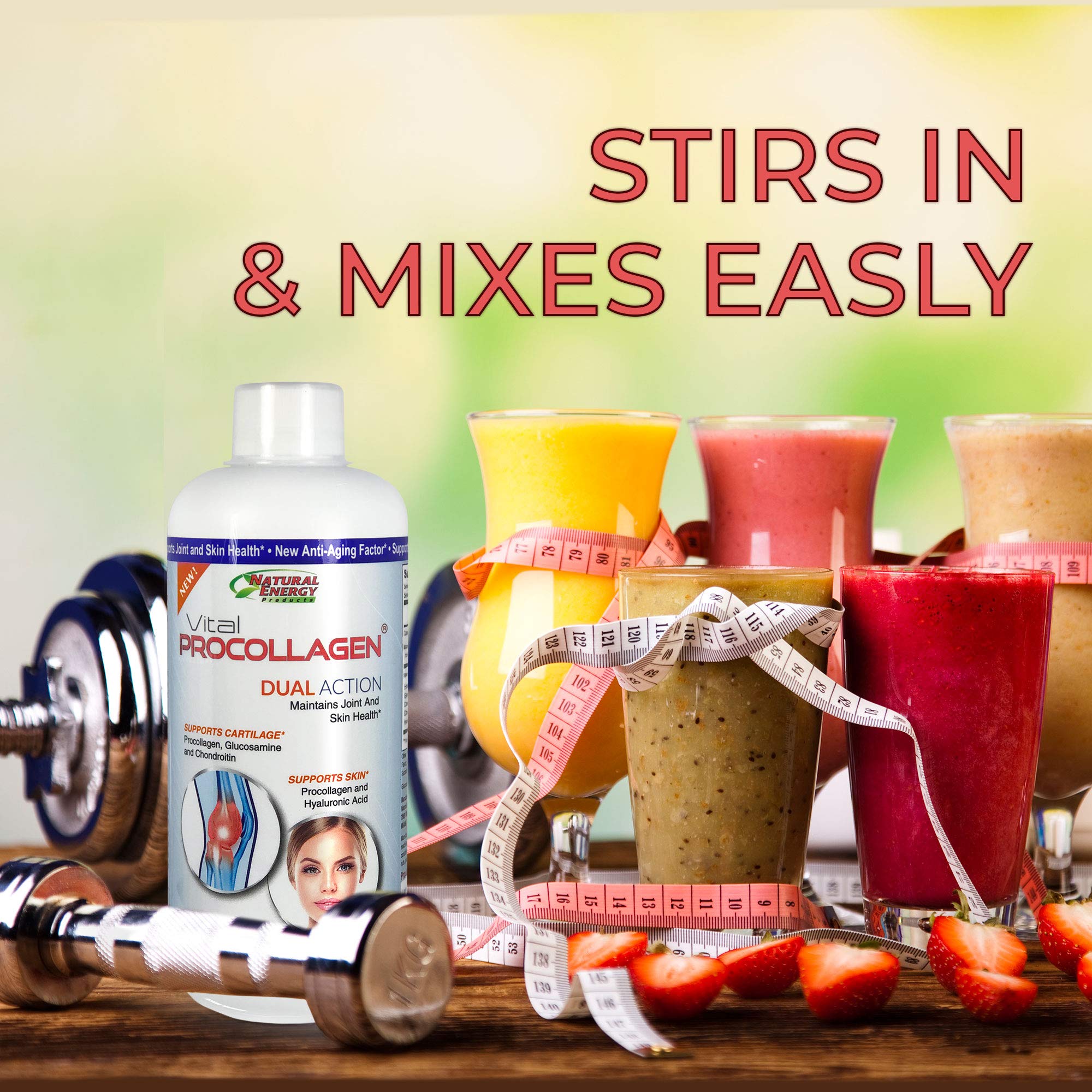 Natural Energy Vital Procollagen alongside a skincare and wellness routine.