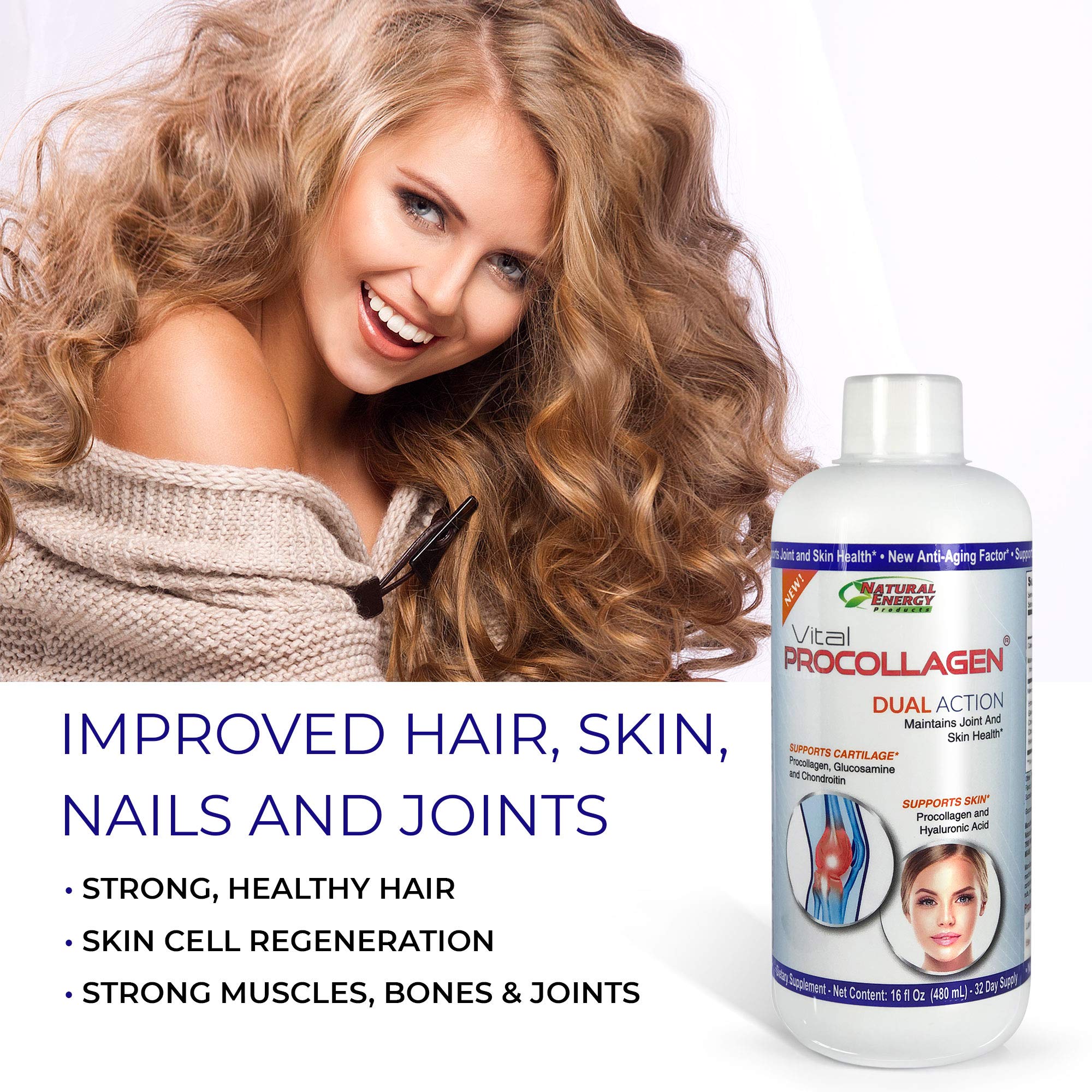 Natural Energy Vital Procollagen dissolving in tea for fast absorption.