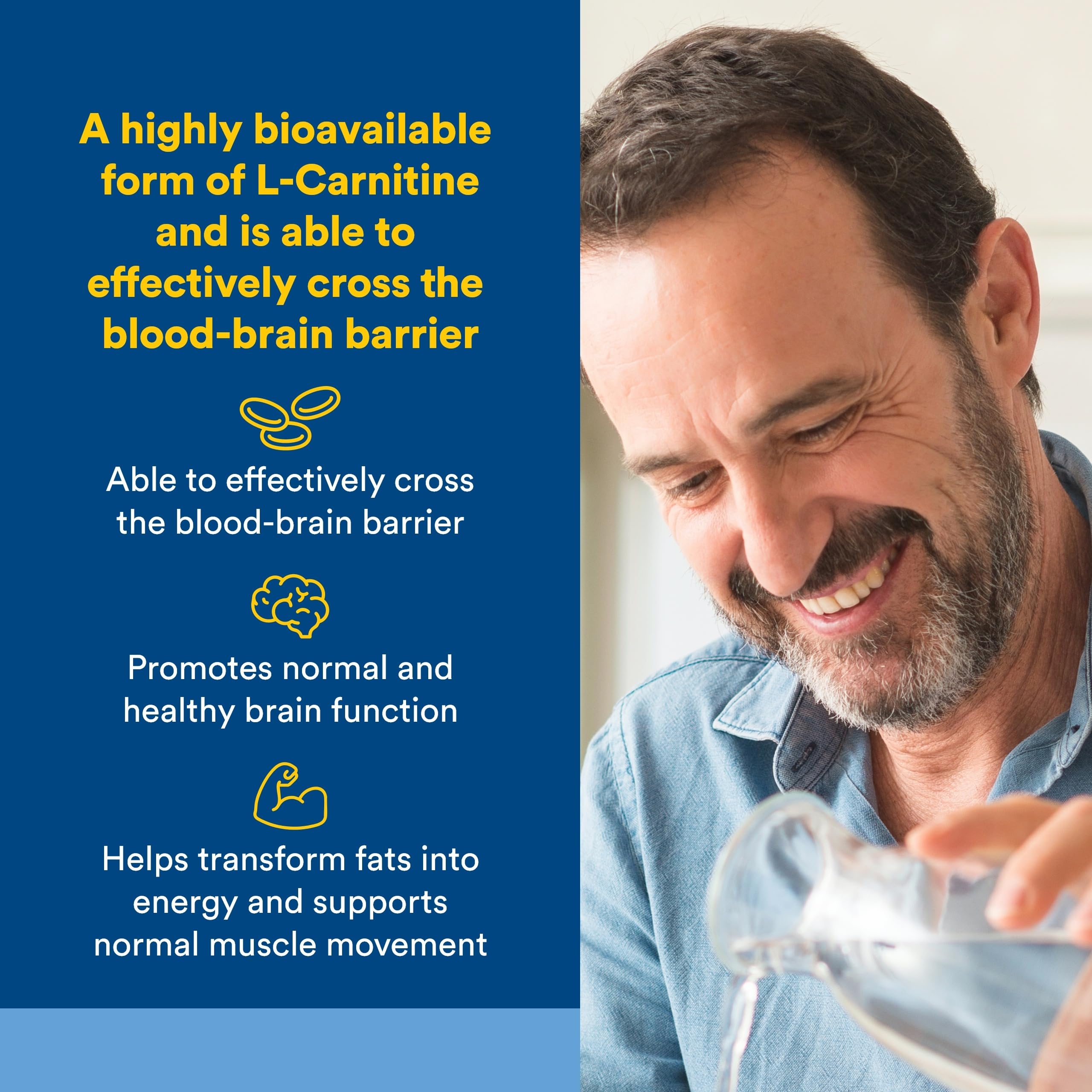 Natural Factors Acetyl L-Carnitine 500 mg capsules ready for daily brain support.