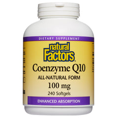 Natural Factors Coenzyme Q10 bottle for easy daily dosing and routine support