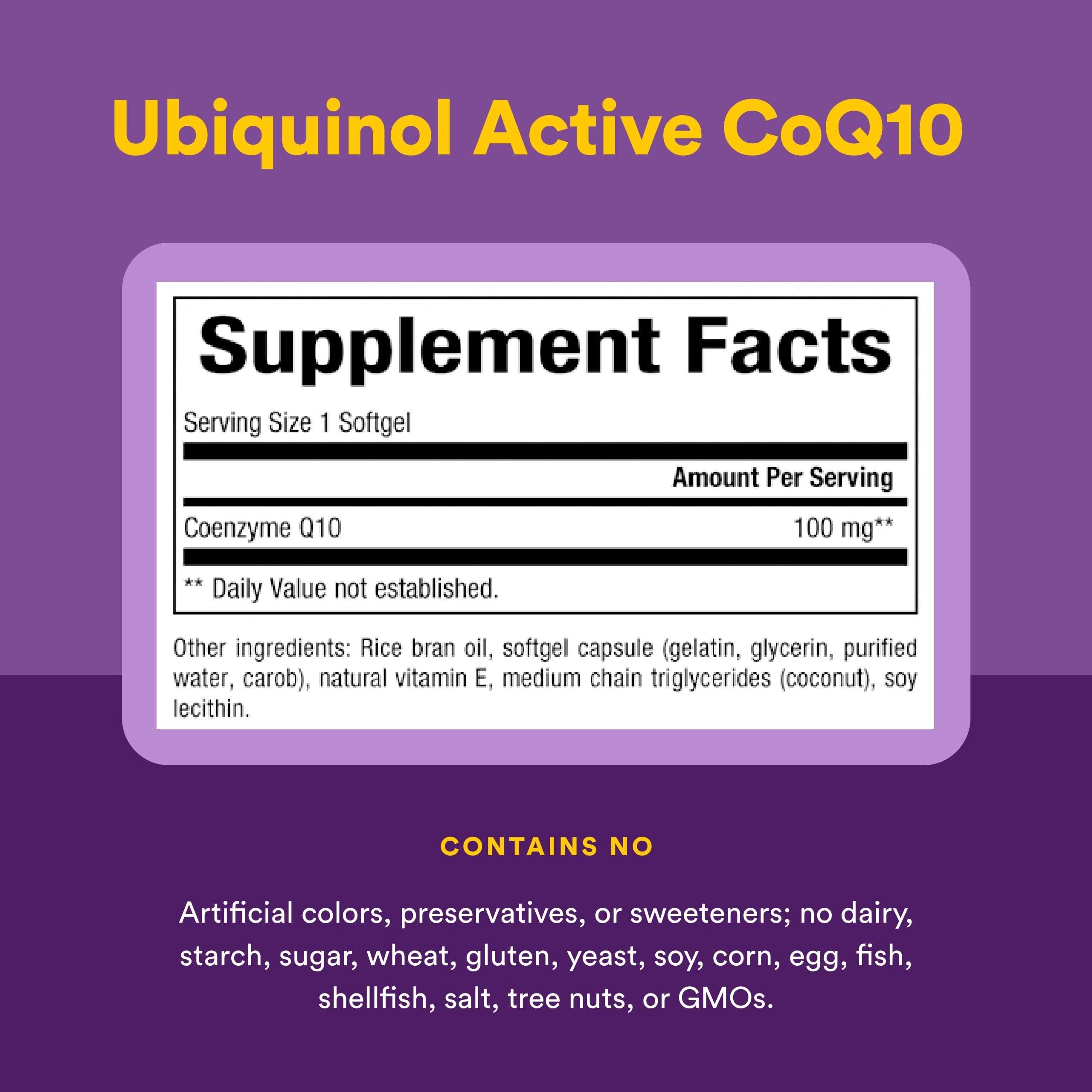 Natural Factors CoQ10 rice bran oil blend for improved bioavailability
