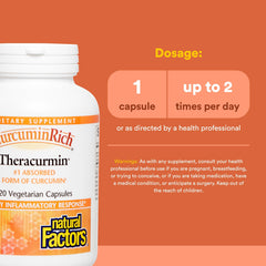 Natural Factors CurcuminRich Theracurmin advanced absorption technology on label