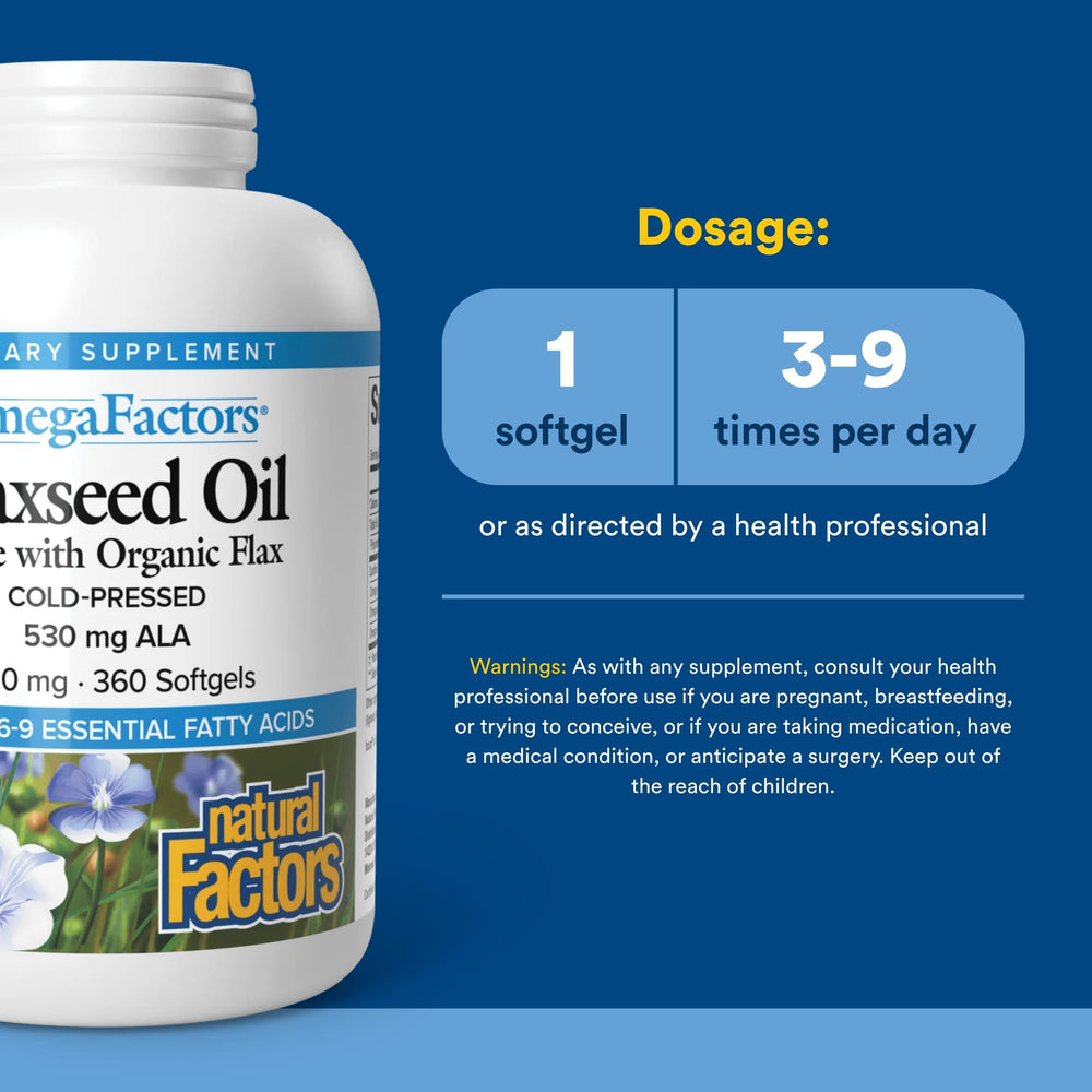 Natural Factors OmegaFactors label confirms organic certification