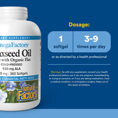 Natural Factors OmegaFactors label confirms organic certification