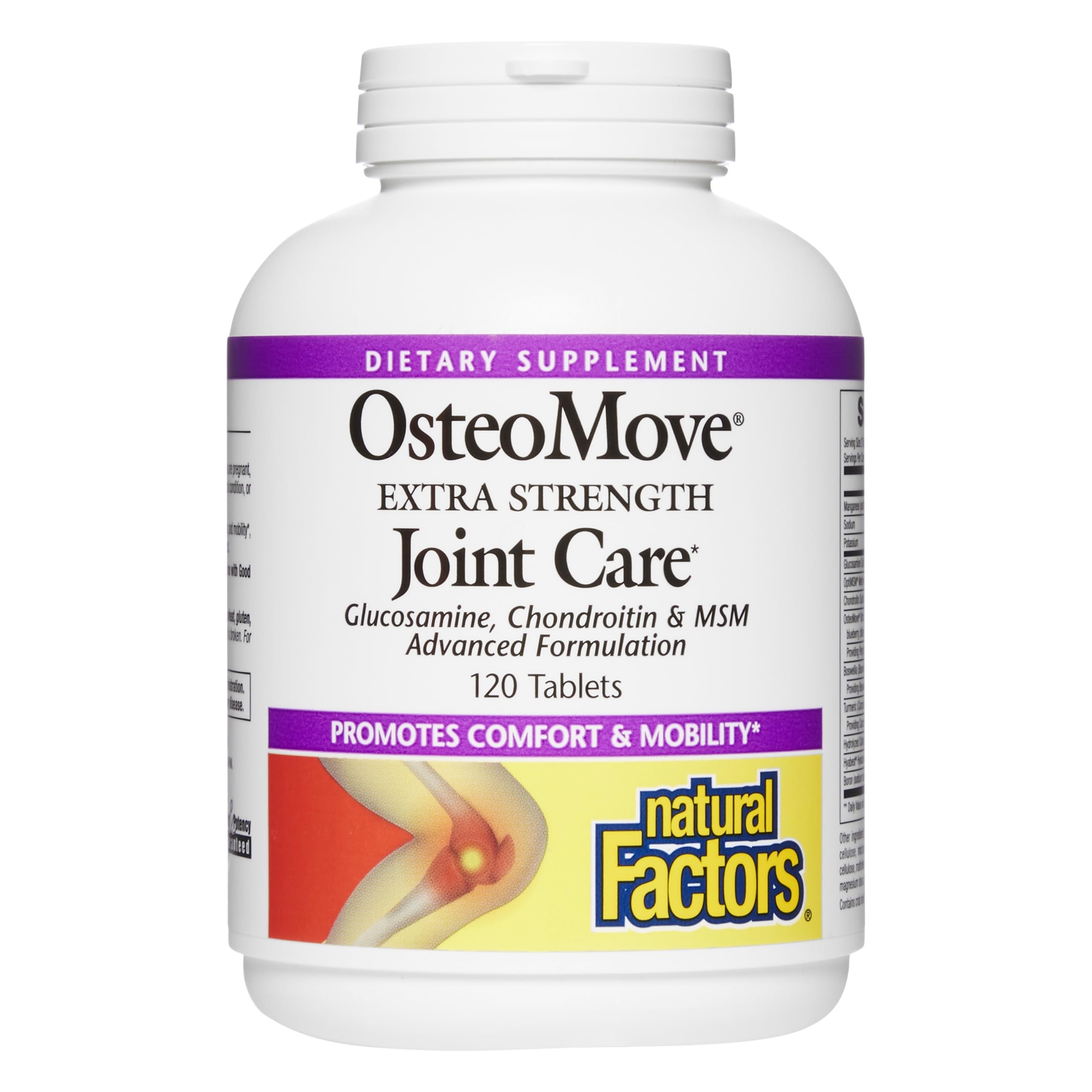 Natural Factors OsteoMove bottle front shows potential joint support.