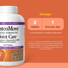 Natural Factors OsteoMove label non-GMO badge emphasizes clean, plant-friendly formulation.