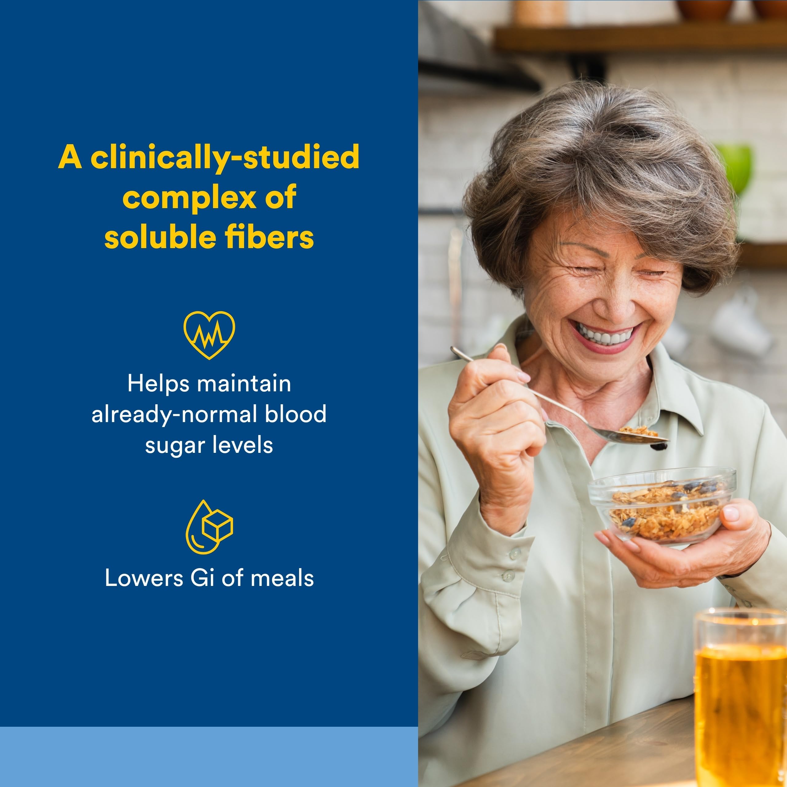 Natural Factors PGX Ultra Matrix capsules closeup showing fiber support for longer fullness.