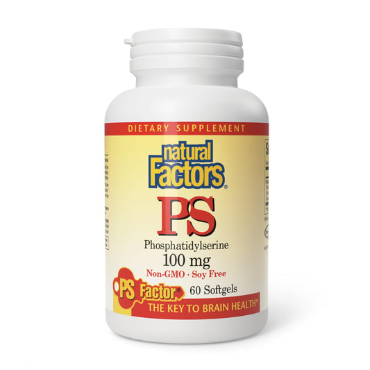 Natural Factors phosphatidylserine softgels bottle for daily cognitive support