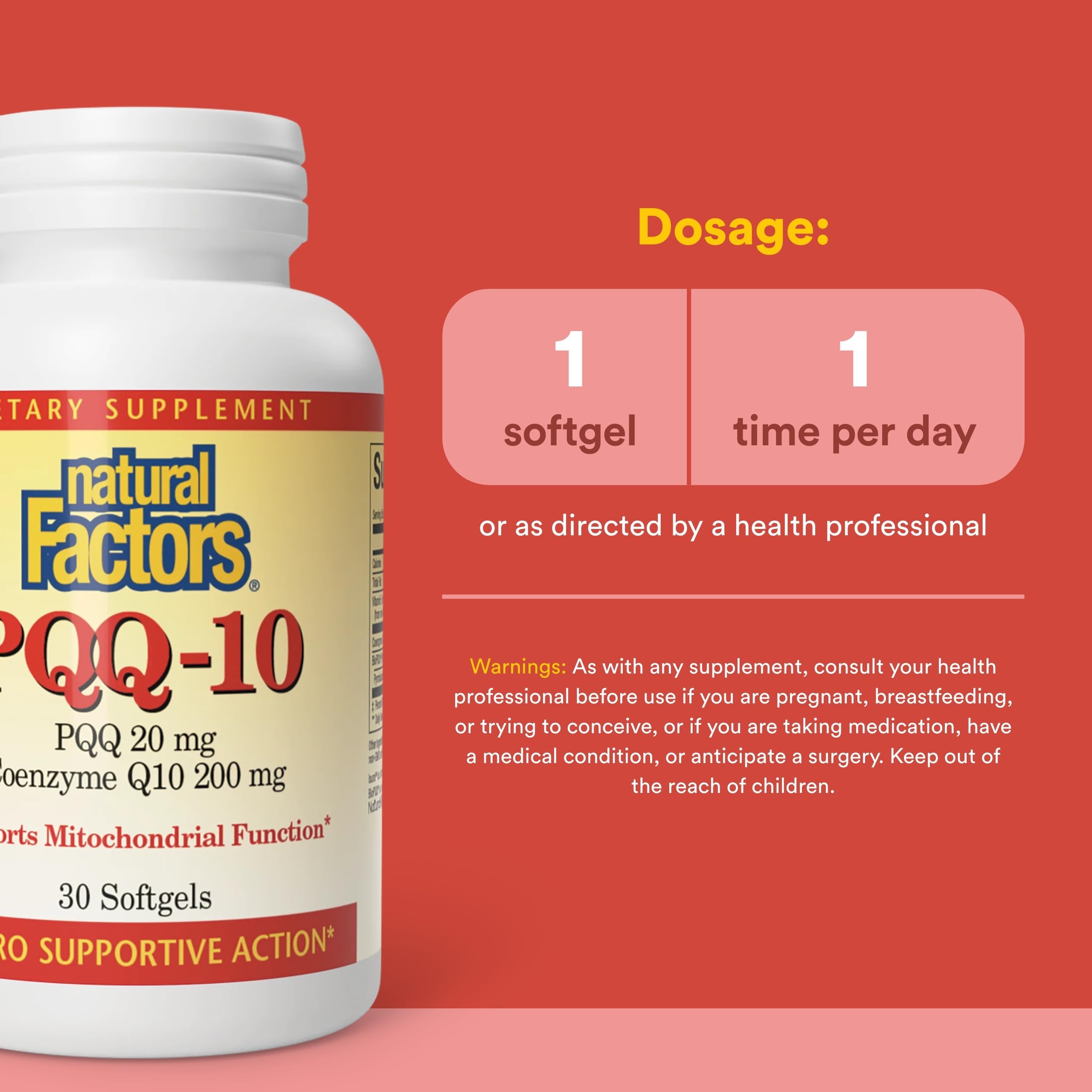 Natural Factors PQQ-10 and CoQ10 structure on label.