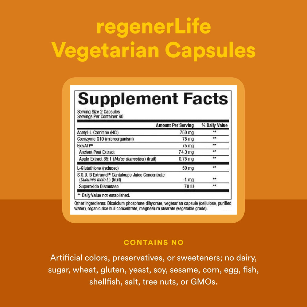 Magnesium and creatine visuals with RegenerLife showing energy metabolism support.