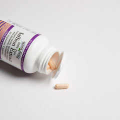 Natural Factors Stress-Relax Affron saffron label with dosage details for mindful use.