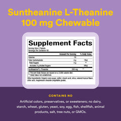 Natural Factors Suntheanine sleep-support scene showing a restful night routine.