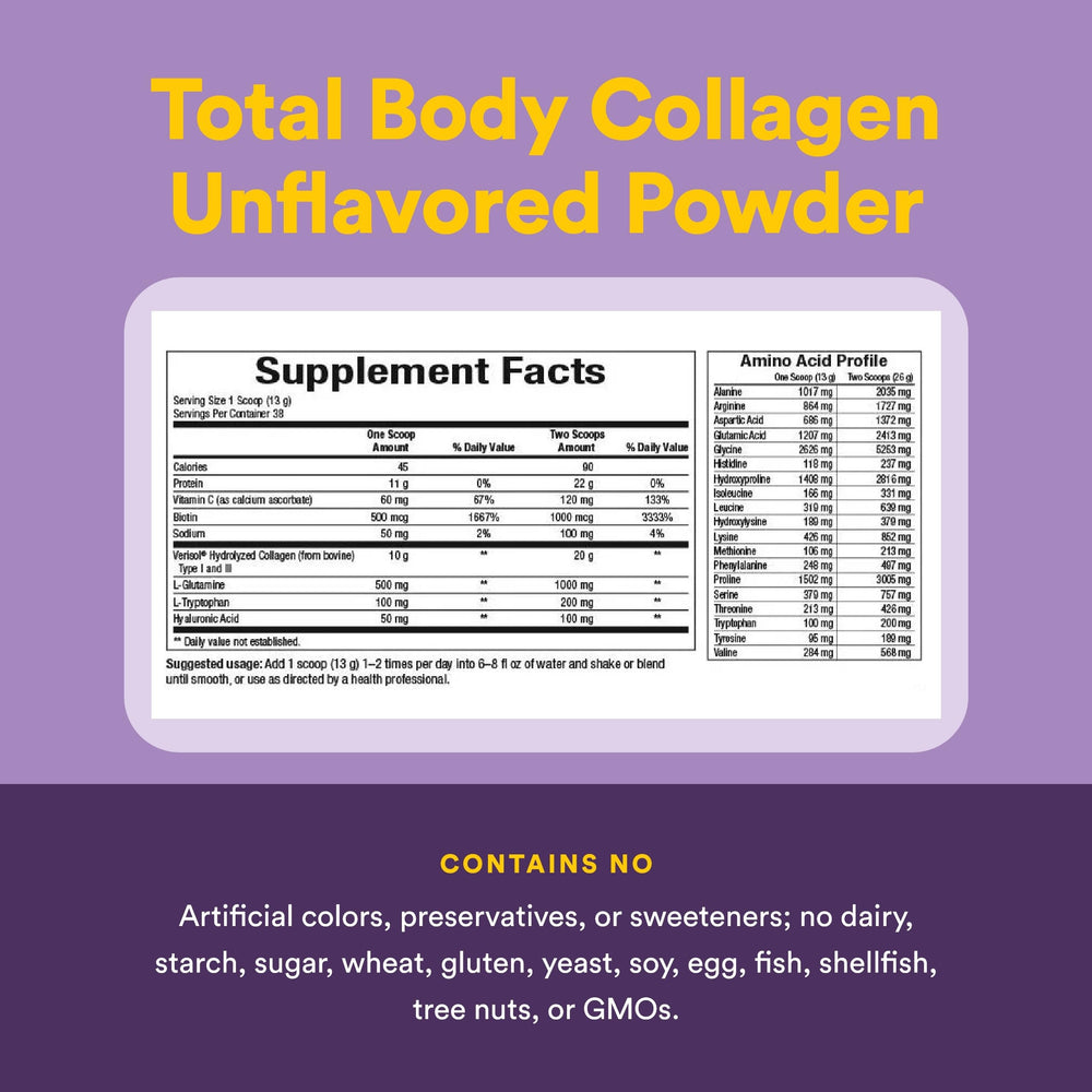 Total Body Collagen bottle on the kitchen counter ready for daily routine.