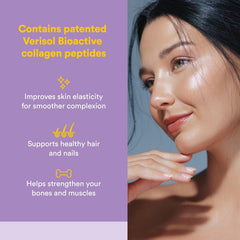 Total Body Collagen pomegranate flavor jar close-up emphasizing wellness benefits.