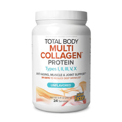 Natural Factors Total Body Multi Collagen powder scoop supports a simple daily routine for hair, skin, and nails