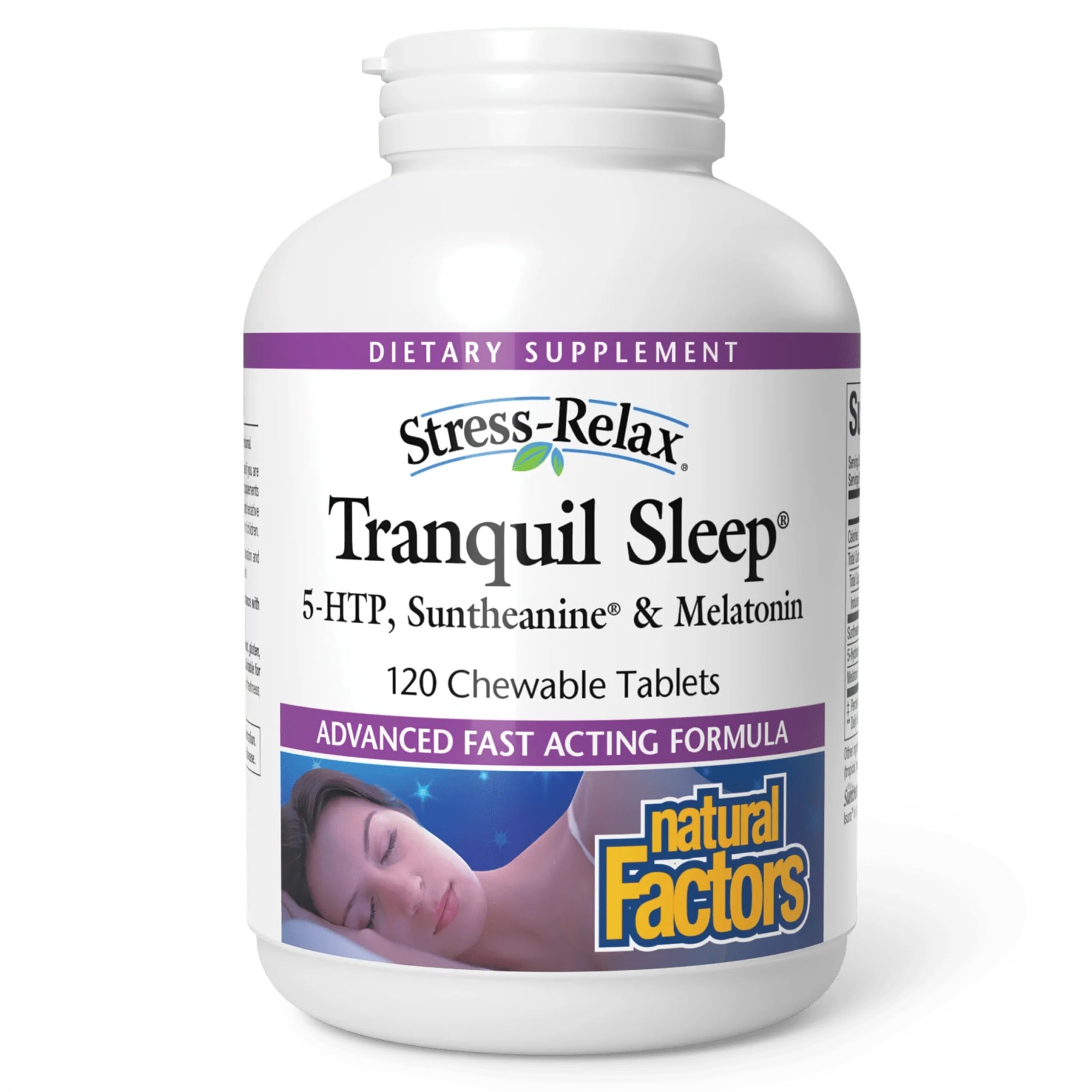 Natural Factors Tranquil Sleep bottle with chewables for nightly calm