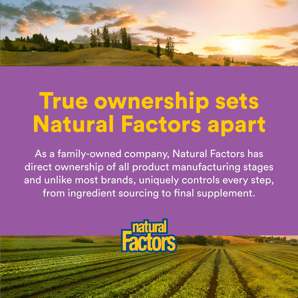 Natural Factors Tranquil Sleep packaging highlights clean sleep support with natural ingredients.