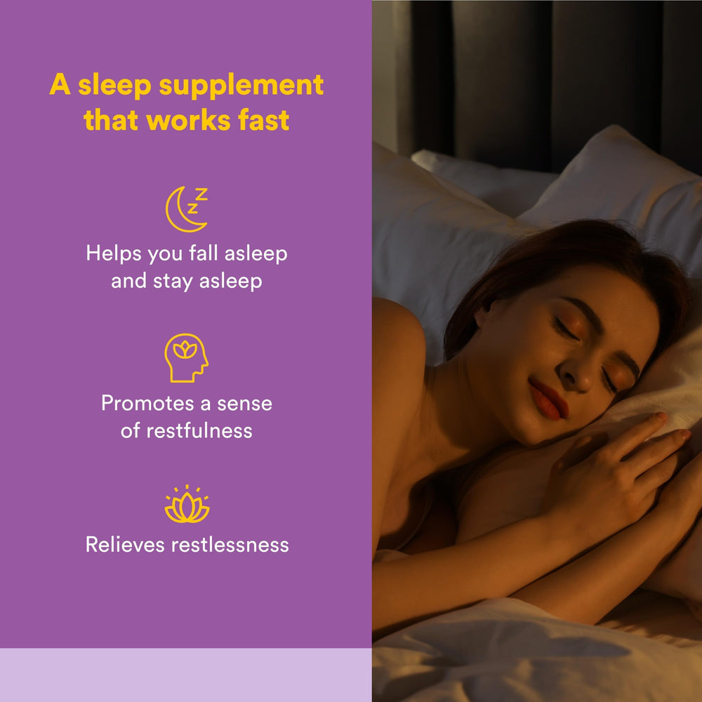 Close-up of Tranquil Sleep tablets for easy bedtime support