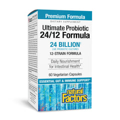 Natural Factors Ultimate Probiotic 24/12 bottle front view for daily gut health support.