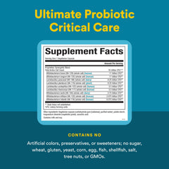 Natural Factors Ultimate Probiotic Critical Care label detail highlighting balanced microflora support