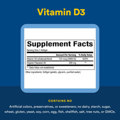 Natural Factors Vitamin D3 5000 IU softgels packaging communicates easy daily use.