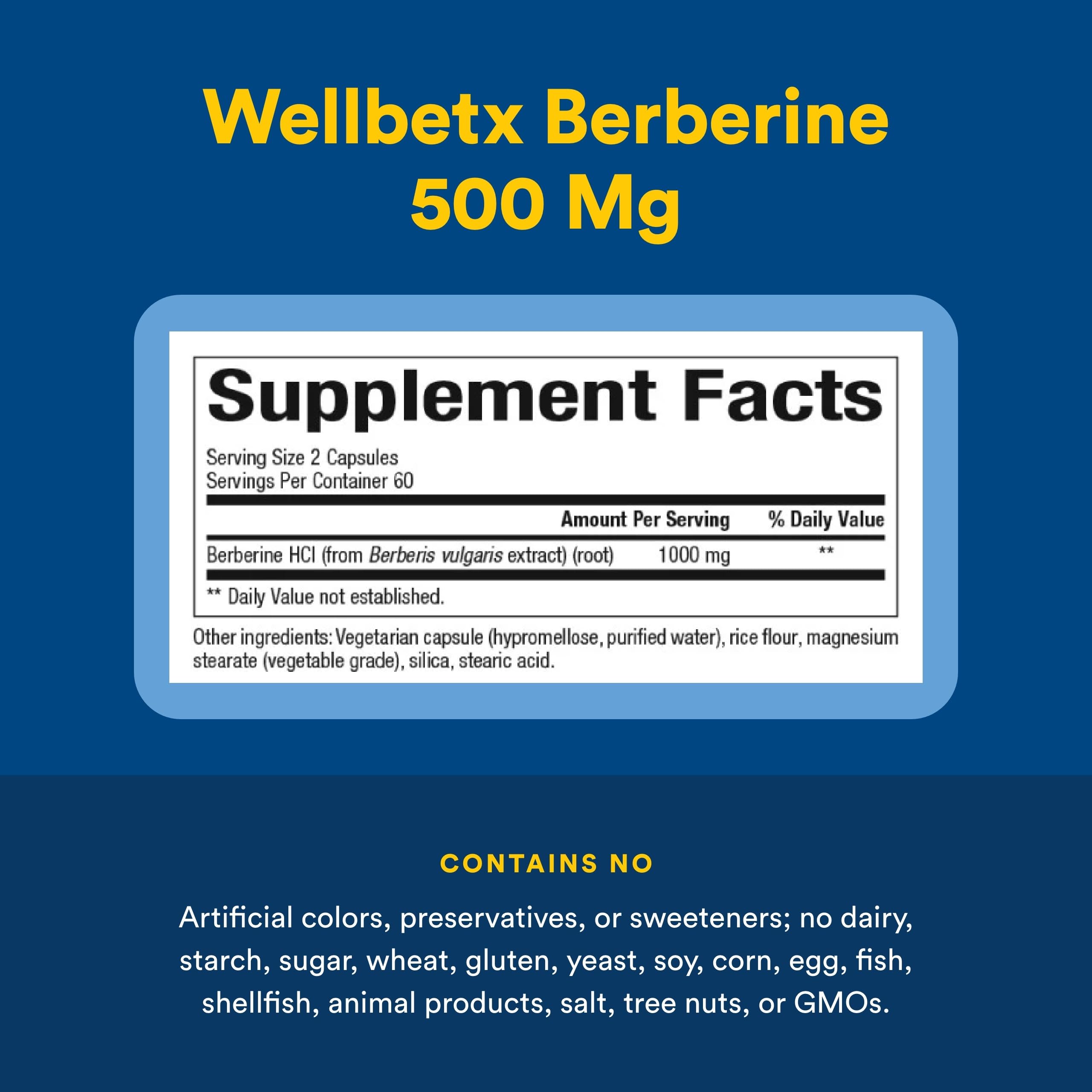 Natural Factors WellBetX berberine package emphasizing gluten-free and vegan formula