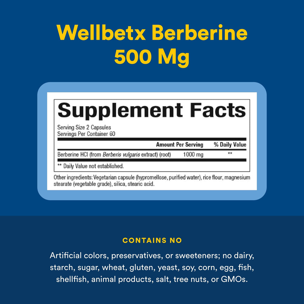 Natural Factors WellBetX berberine package emphasizing gluten-free and vegan formula