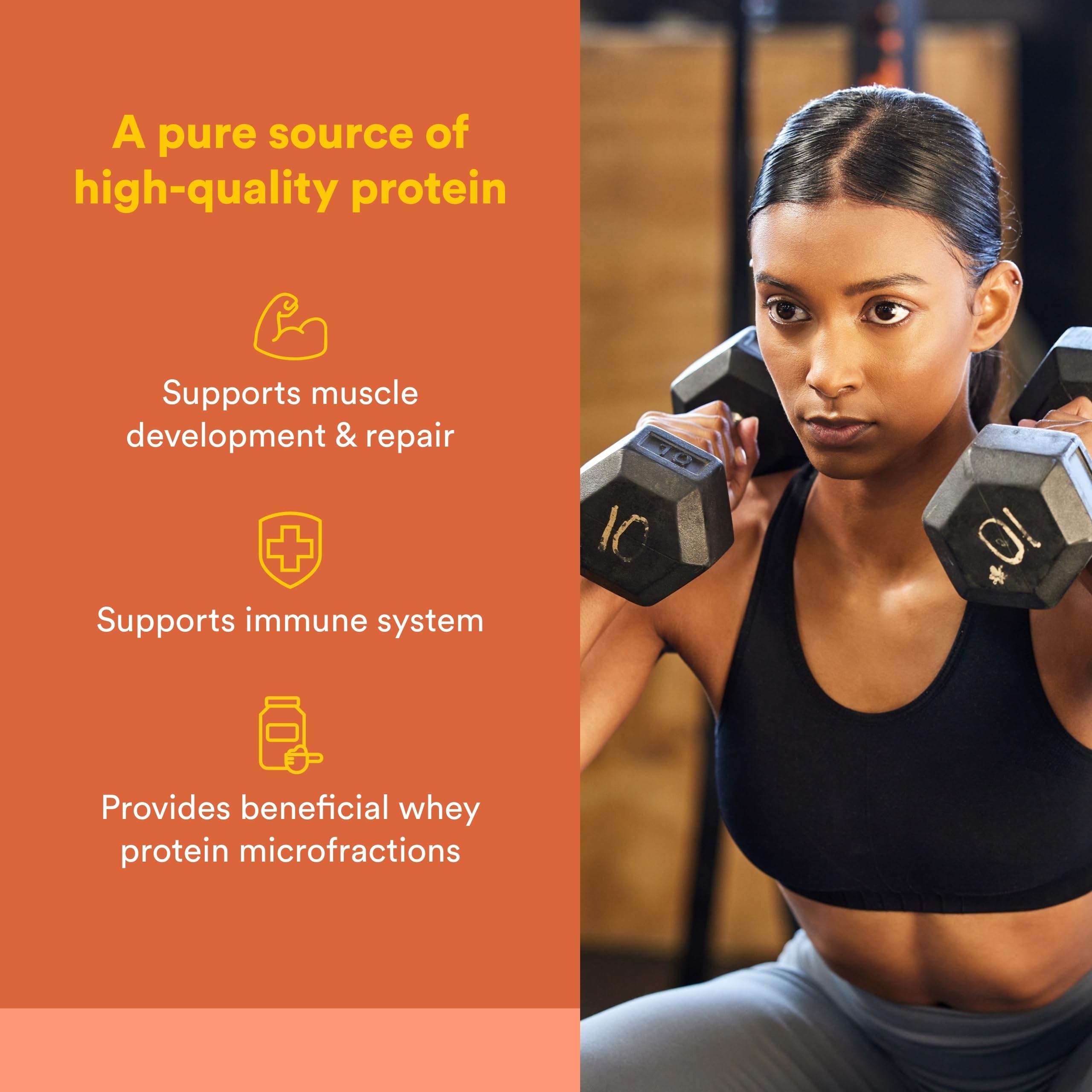 Natural Factors Whey Factors scoop ready for quick shakes