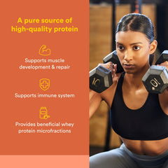 Natural Factors Whey Factors scoop ready for quick shakes