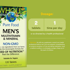 Natural Factors Whole Earth & Sea tablets closeup highlights plant-based nutrients