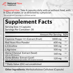 Natural Flow Blood Flow Complex capsules close-up for daily circulation support.