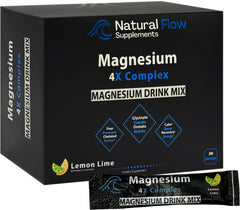 Natural Flow Magnesium Powder Lemon-Lime stick-pack, convenient for on-the-go calm.