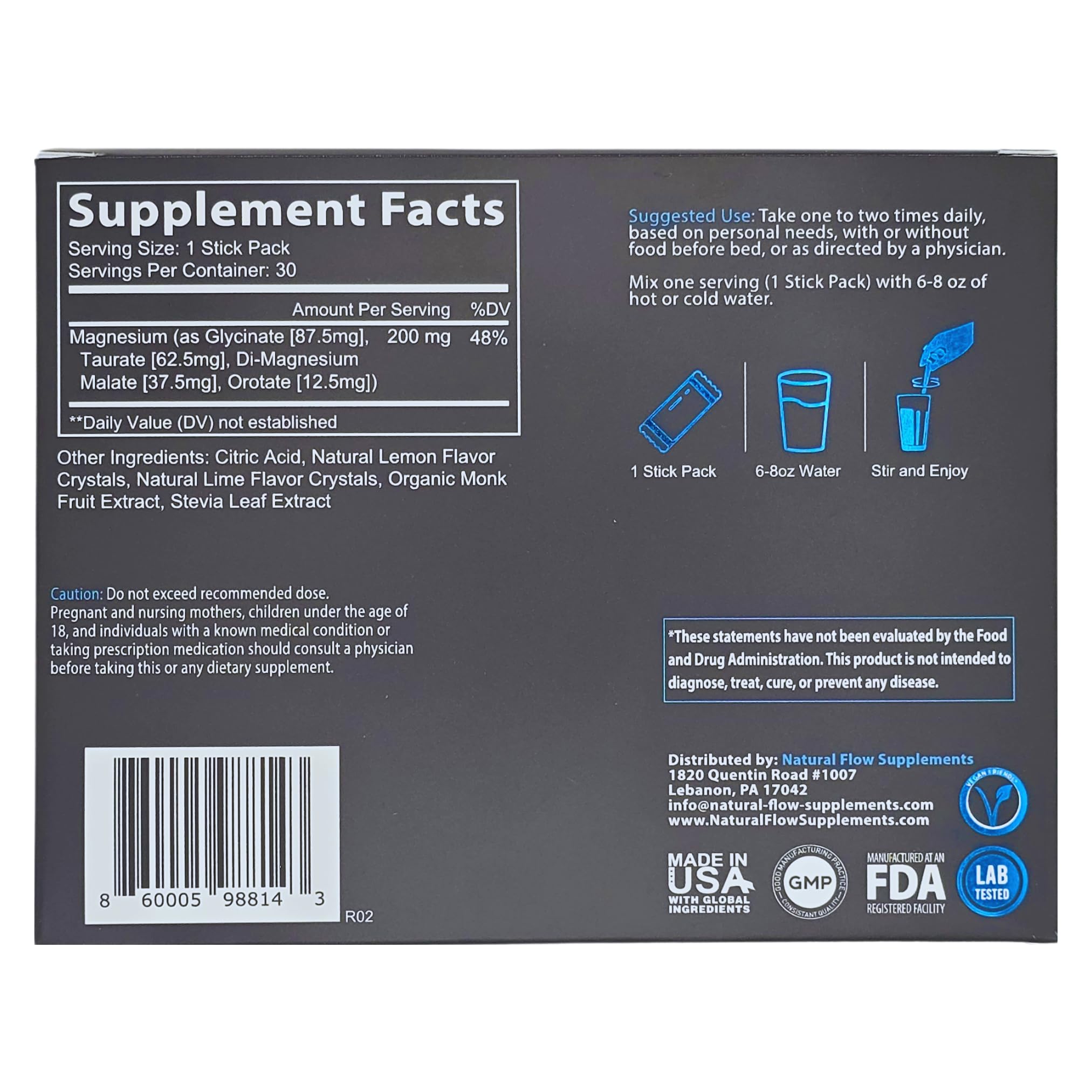 Natural Flow magnesium powder prepared as a calming evening ritual in a glass.
