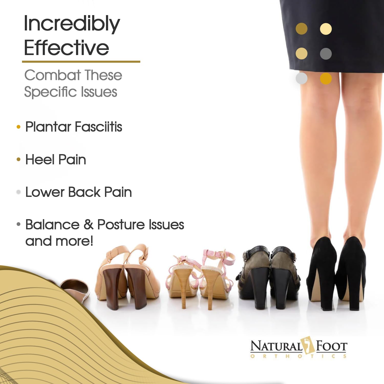 Natural Foot Orthotics Fashion Stabilizers vented three-quarter-length for breathable comfort.