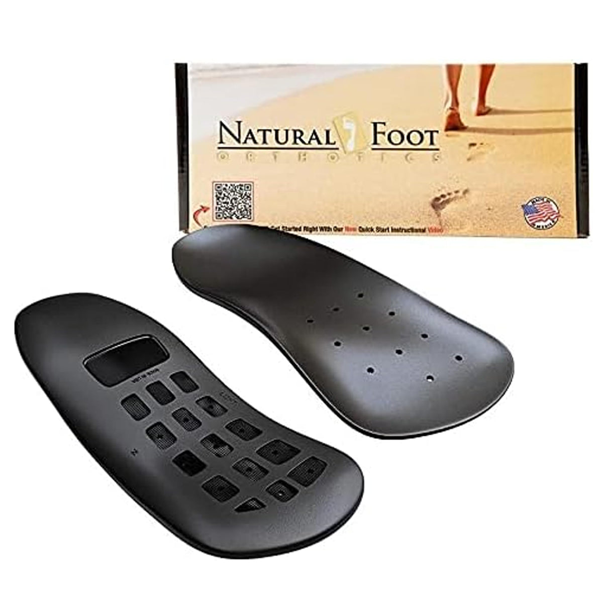 Natural Foot Orthotics Slim Insole provides heel-support for daily comfort and stability.