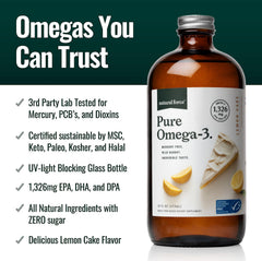 Close-up of Natural Force Pure Omega-3 lemon dropper for easy spoonfuls
