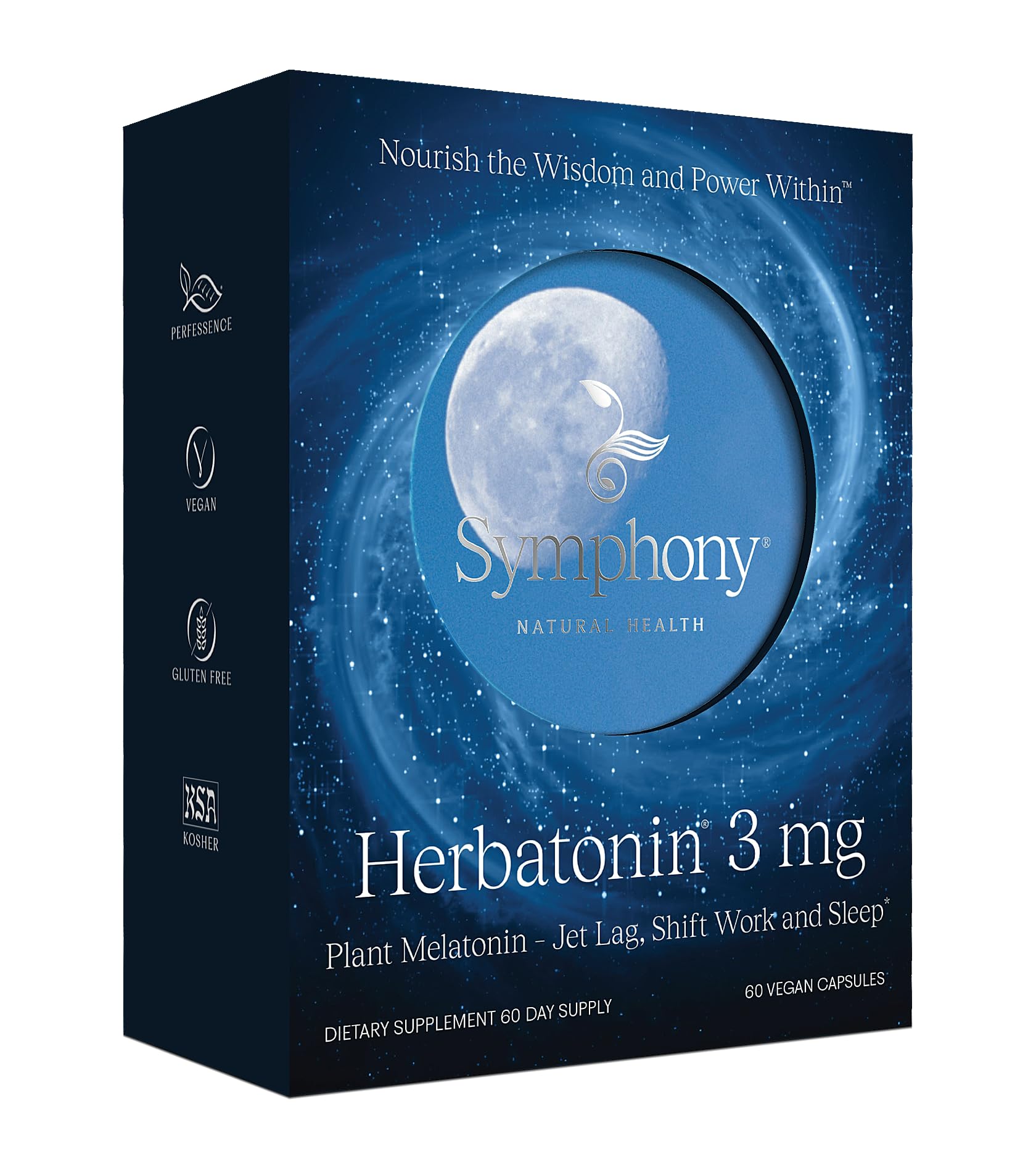 Natural Health International Herbatonin 3mg bottle, plant-based sleep support for jet lag
