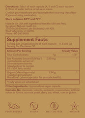 Natural Health International MacaFlow capsules closeup for daily wellness routine.