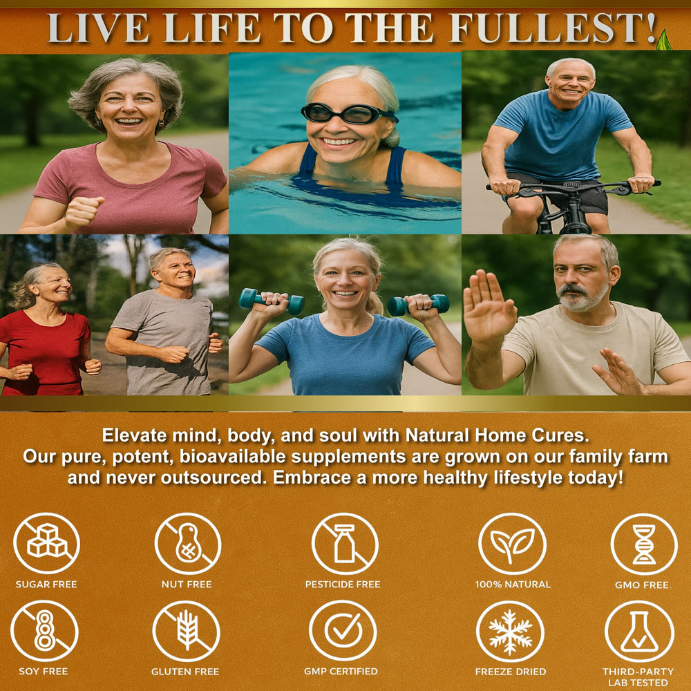 Natural Home Cures mangosteen pericarp capsules beside smoothie suggests easy daily integration